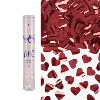 Хлопушка пневматическая  "Люблю, Сердца" фольга, красный, металлик" (12/30 см)