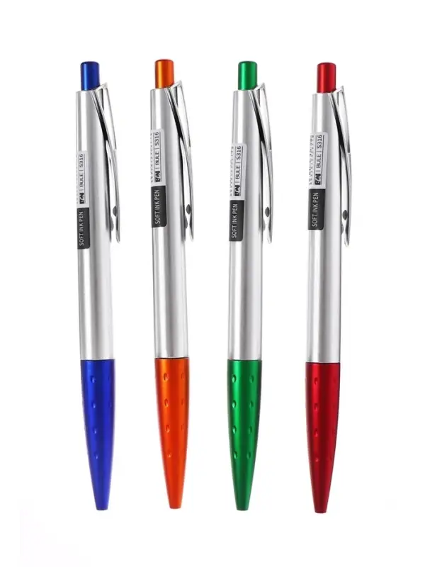 Ручка шариковая 0.8 мм, стержень синий на масляной основе, штрихкод на штуке, МИКС