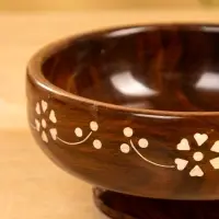 Чаша на ножке "В самое сердце" 15х15х8 см, дерево шишам