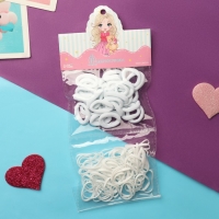 Резинка для волос "Феечка" (набор 110 шт&plusmn;10) 2 см, белый