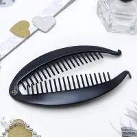 Банан для волос &laquo;Классика&raquo;, овал, 6.2&times;13.5 см, чёрный