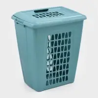 Корзина для белья с крышкой &laquo;Молетта&raquo;, 60 л, 47.9&times;36.9&times;55 см, прямоугольная, бирюзовая