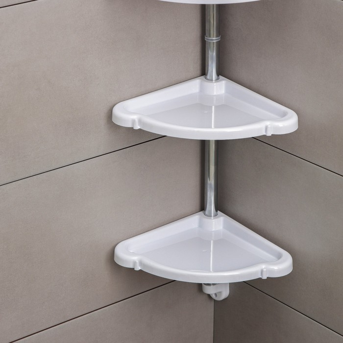 Полка угловая 4-х ярусная &laquo;Элансия&raquo;, 24&times;24&times;98,2 см, цвет белый