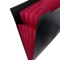 Папка А4, 5 отделений, Calligrata, 600 мкм, на кнопке, черная, матовая