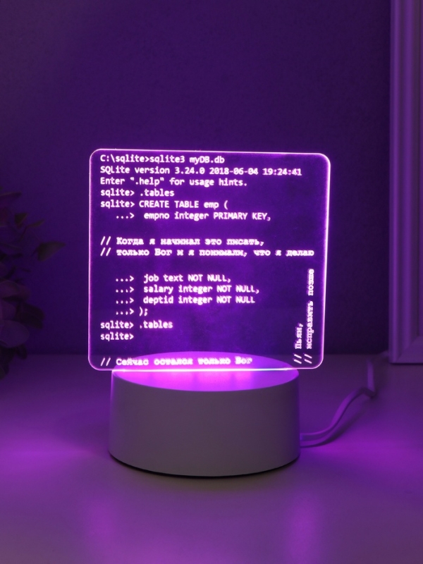 Светильник "Компьютерный код" LED RGB от сети RISALUX 9,5х15х16 см