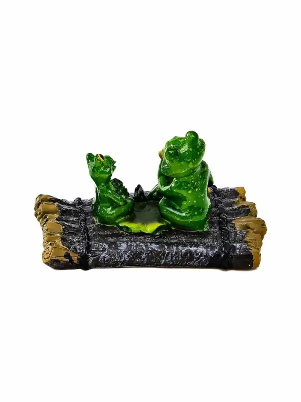 Садовая фигура 17 х 11 х 9,5 см "Лягушки на плоту" Водоплавающая