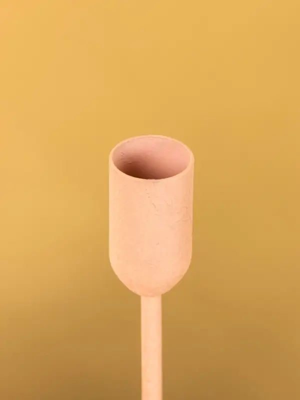 Подсвечник на 1 свечу текстурный "Пудровый" 8х8х25,5 см