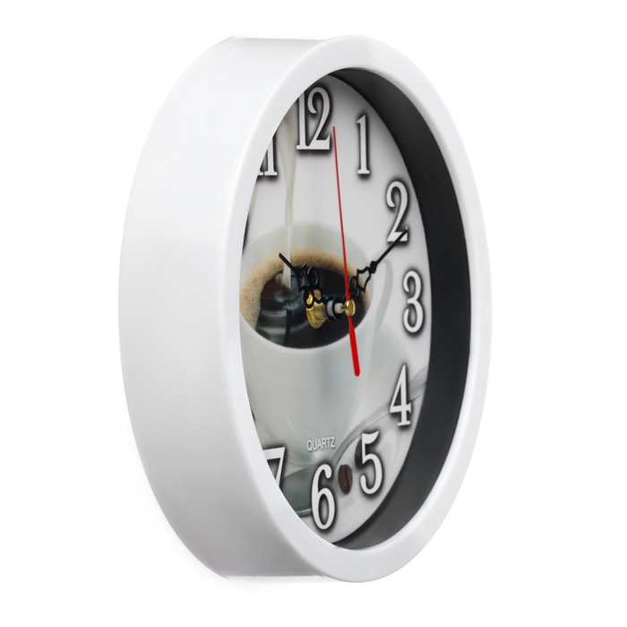 Часы настенные, для кухни &laquo;Чашка кофе&raquo;, плавный ход, d-20 см