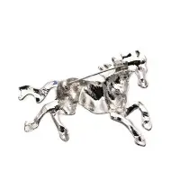 Брошь "Лошадь" конь в яблочко, цвет чёрно-серебристый в серебре