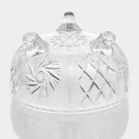 Сахарница с крышкой "Наполли" 8,7х8,7х10,5 см, прозрачная