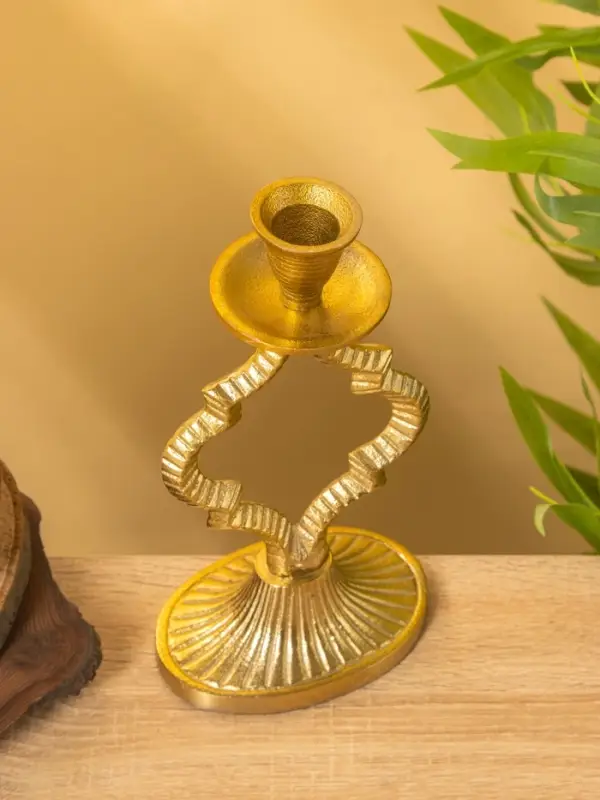 Подсвечник "Слияние" алюминий 12х8х23 см