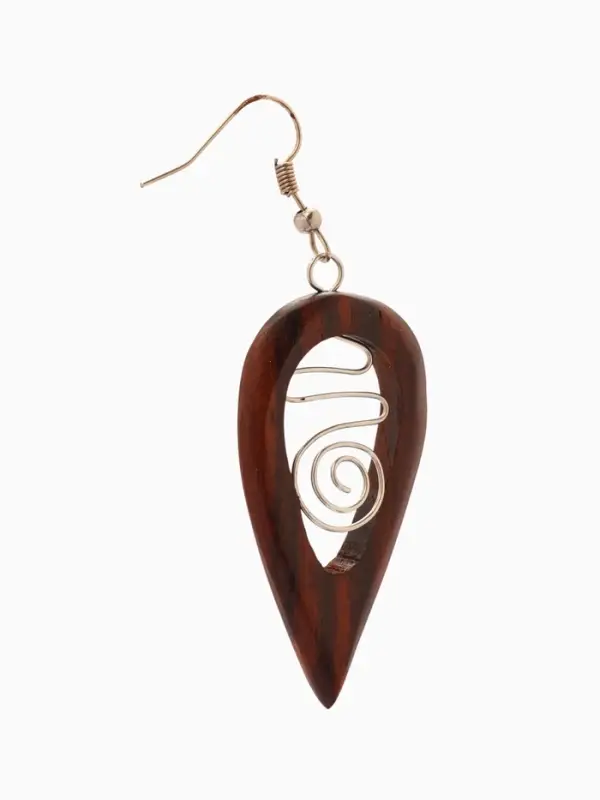 Серьги " Капля" дерево соно