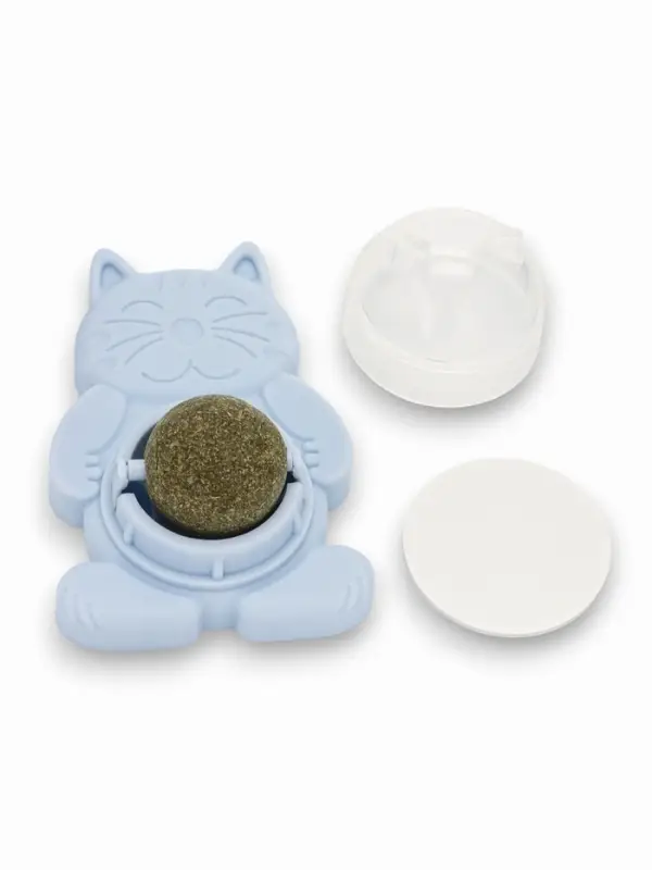 Игрушка для кошек из кошачьей мяты "Большой Кот" на основании, 4,5х6х6 см, синий