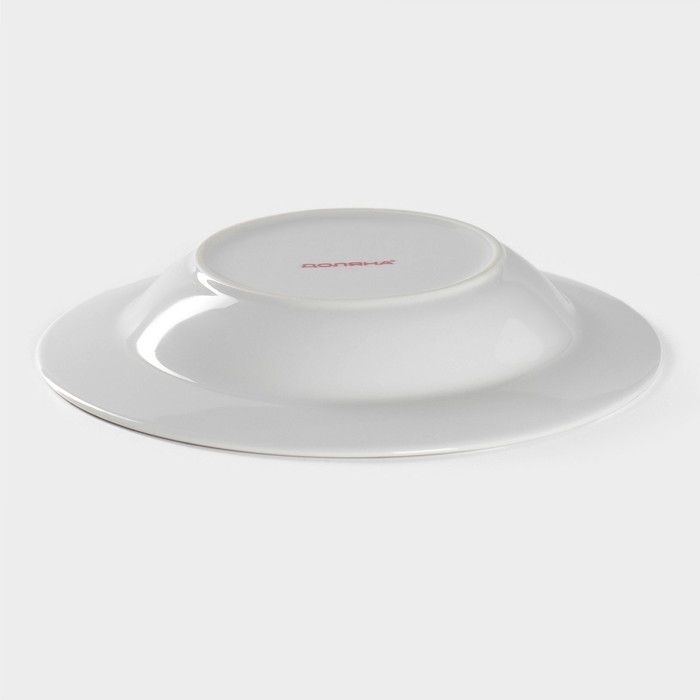 Тарелка глубокая керамическая Доляна &laquo;Маки&raquo;, 600 мл, d=20,5 см, цвет белый