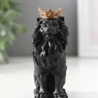 Фигура &laquo;Лев в короне&raquo;, 9&times;4&times;6.5 см, чёрная