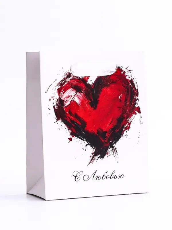 Пакет подарочный вертикальный &laquo;Сердце&raquo;, S 12&times;15&times;5.5 см