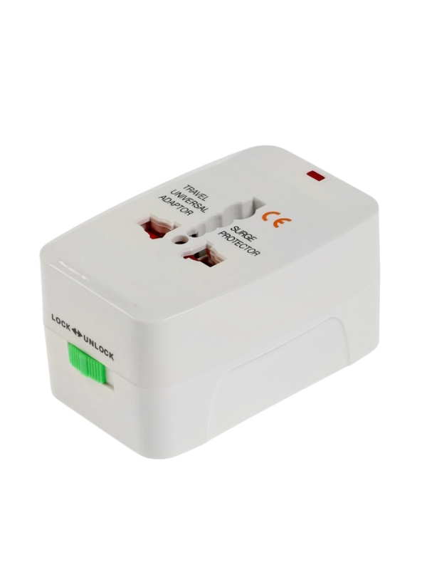 Адаптер универсальный, 3 А, 5 в 1, 1 USB-A, 220 В, белый