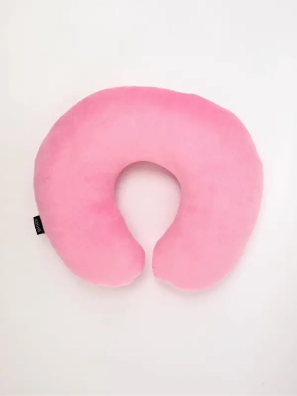 Подушка для путешествий бархатная "Не храплю", розовая, 28 х 30 х 9  см