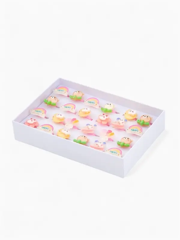 Кольцо &laquo;Выбражулька&raquo; мишка, заяц, форма МИКС, цветное, безразмерное