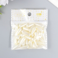 Бусины для творчества пластик "Вытянутый жемчуг" набор 20 гр 1,8х0,9 см