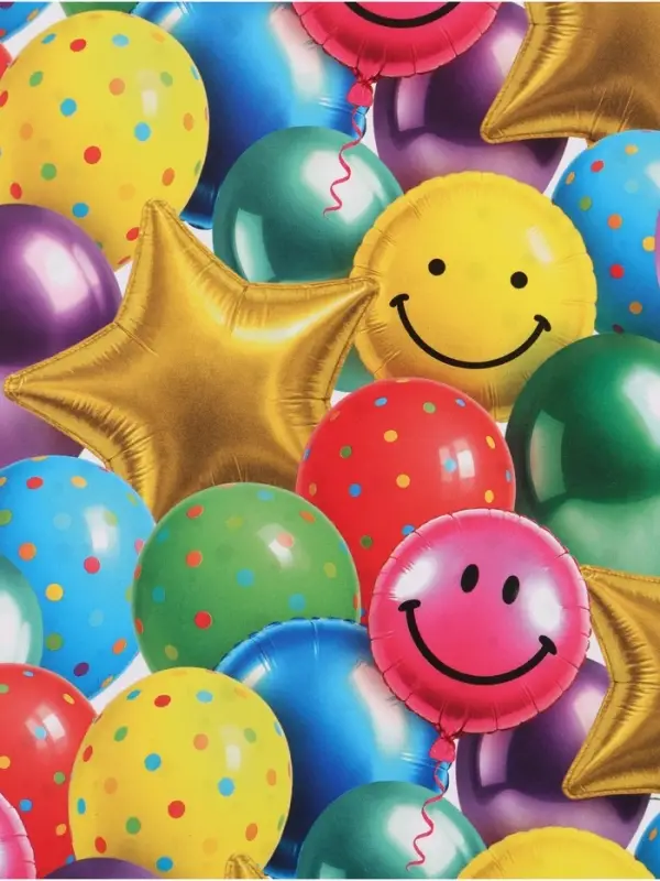 Бумага упаковочная глянцевая двухсторонняя &laquo;Шары&raquo;,  50 х 70 см