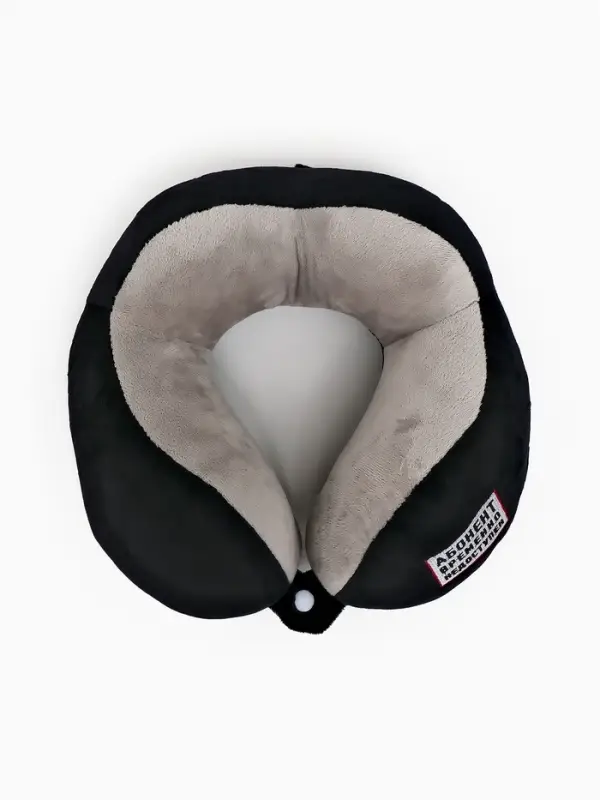 Подушка для путешествий бархатная формовая "Недоступен", черная