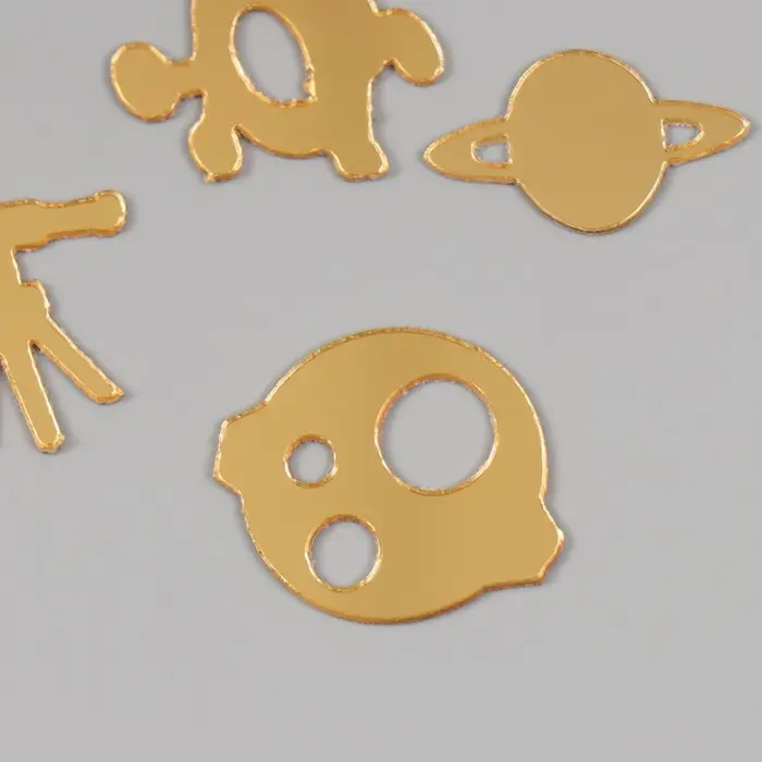 Декор для творчества пластик зеркальный "Космос" набор 6 шт