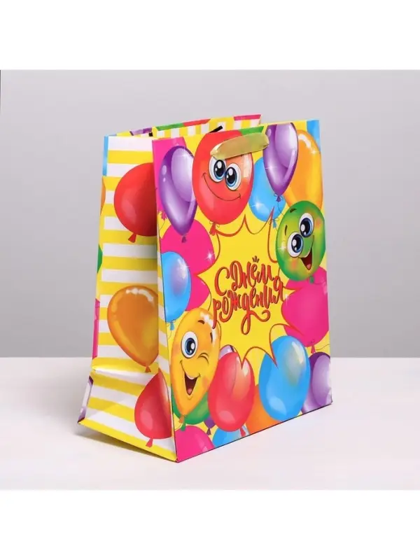 Пакет подарочный ламинированный, упаковка, &laquo;Весёлого дня рождения!&raquo;, ML 23 х 27 х 11.5 см