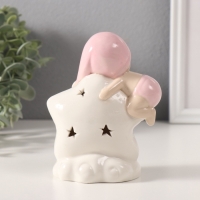 Сувенир керамика свет "Малышка в розовом колпаке на звёздочке" 6х10,5х12,5 см