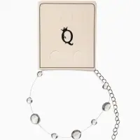 Браслет на леске "Капля росы", цвет былй в серебре