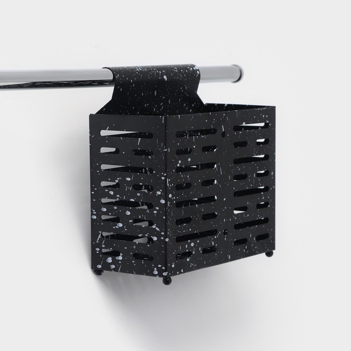 Сушилка для столовых приборов подвесная Доляна, 17,5&times;16,5&times;9 см, цвет чёрный