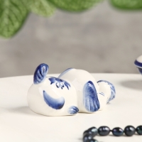 Сувенир "Щенок с клубком", 11 х 5 х 5 см, гжель, кобальт