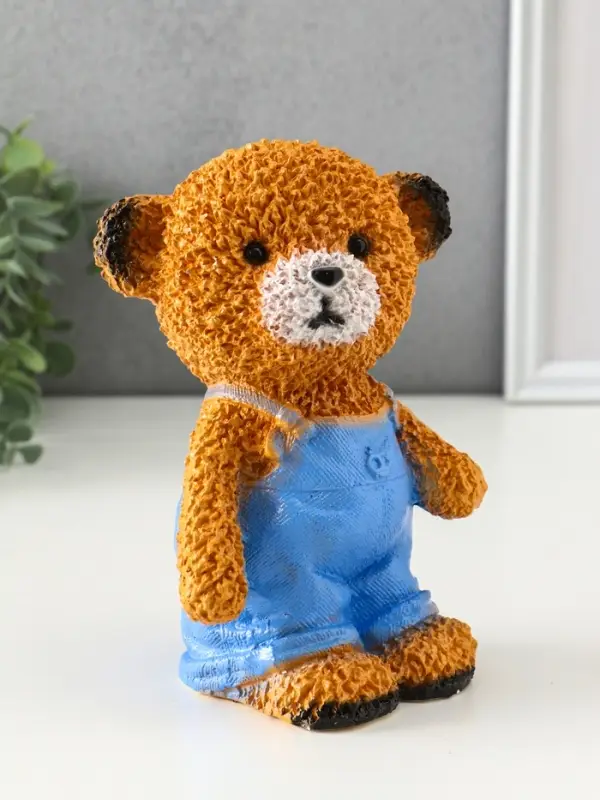 Копилка "Мишка в джинсах" коричневый, 19,5х13х11 см