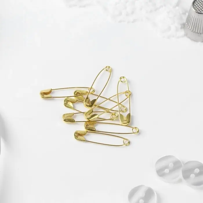 Булавки английские, 31 мм, 10 шт., цвет золотой