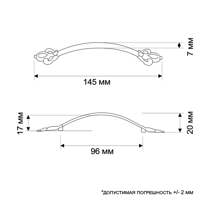 Ручка-скоба РС147AB, м/о 96 мм, цвет бронза, 4 шт TMP