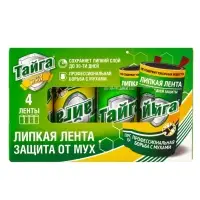 Тайга липкая лента защита от мух в коробочке 4 ед.