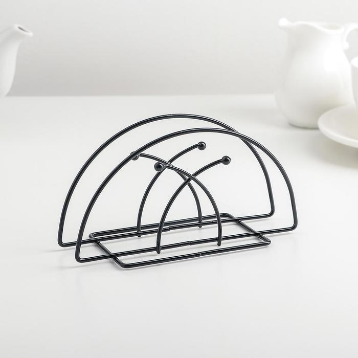 Салфетница Доляна &laquo;Лилия&raquo;, 13&times;6&times;7 см, цвет чёрный