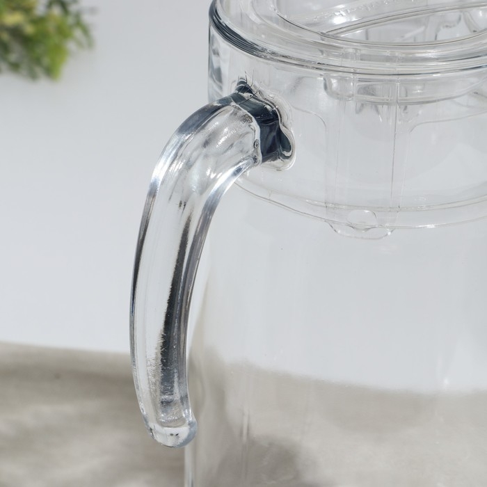 Кувшин стеклянный &laquo;Акватик&raquo;, 1650 мл, прозрачная акриловая крышка