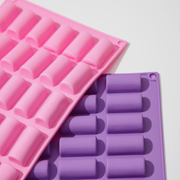 Форма для шоколада Доляна &laquo;Батончик&raquo;, 27,5&times;17,5 см, 30 ячеек (4&times;2&times;1,5 см), цвет МИКС