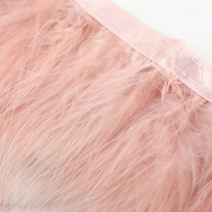 Тесьма с перьями марабу, 8-10 см, 5 &plusmn; 0,5 м, цвет пудровый