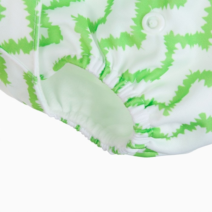 Многоразовый подгузник &laquo;Зигзаги&raquo;, 3-15 кг, цвет зеленый, Крошка Я