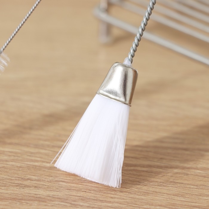 Набор ёршиков для посуды Доляна, 2 шт: 14,5&times;2,5 см, 17&times;0,5 см, цвет белый