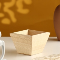 Кашпо деревянное 11&times;11&times;9.5 см "Раф", натуральный Дарим Красиво