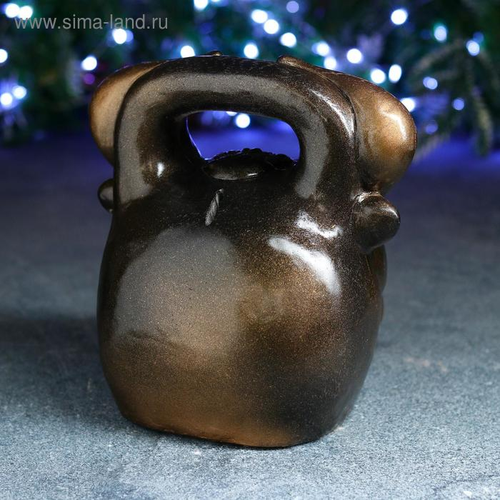 Копилка "Бык гиря" золото-бронза, 21см