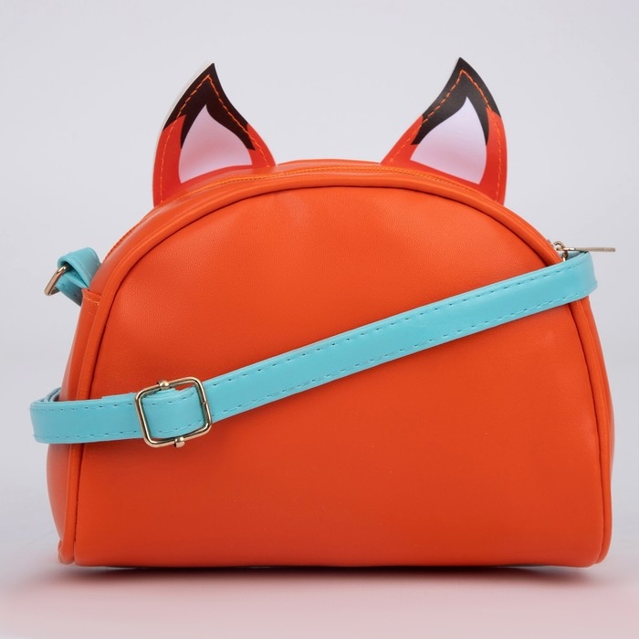 Сумка детская для девочки "Лисенок", искусственная кожа, с брелком, 18х15х2 см