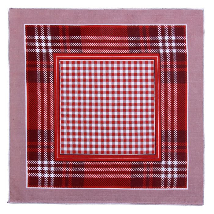 Мужские носовые платки "Этель" размер 30х30 см, (набор 12 шт,) цвет коричневый, рисунок МИКС