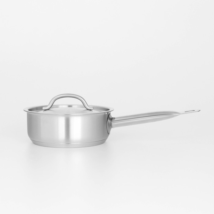 Сотейник из нержавеющей стали с крышкой Hanna Kn&ouml;vell, 1,2 л, d=16 см, h=6,5 см, толщина стенки 0,8 мм, индукция