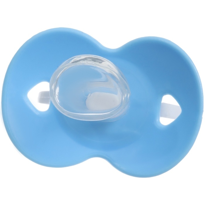 Соска - пустышка силиконовая ортодонтическая, от 6 мес., с держателем, цвет МИКС