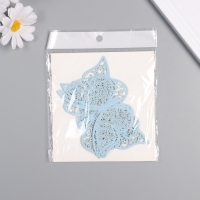 Наклейка бумага "Бабочки с незабудками" матовый небесный набор 12 шт 12 см, 10 см, 8 см