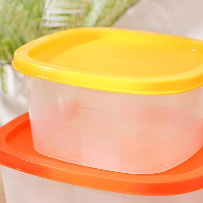 Набор пищевых контейнеров &laquo;BioFresh&raquo;, 5 шт: 0,23 л, 0,5 л, 0,9 л, 1,55 л, 2,65 л, прозрачные, крышки микс